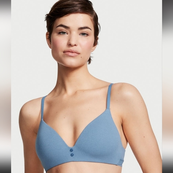 Victoria Secret- Love Cloud  Wireless T-Shirt Bra-32DDD & Matching Thong-XS - Picture 6 of 13